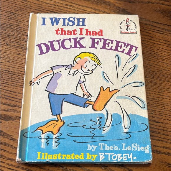 Dr. Seuss Other - Vintage I Wish That I Had Duck Feet by Theo. LeSieg - Blue & White Cover